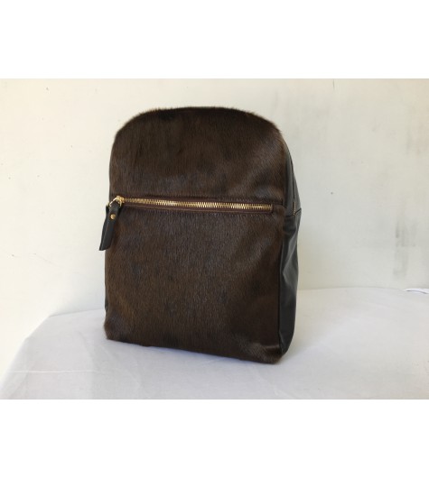 BACKPACK WITH ZIP BROWN